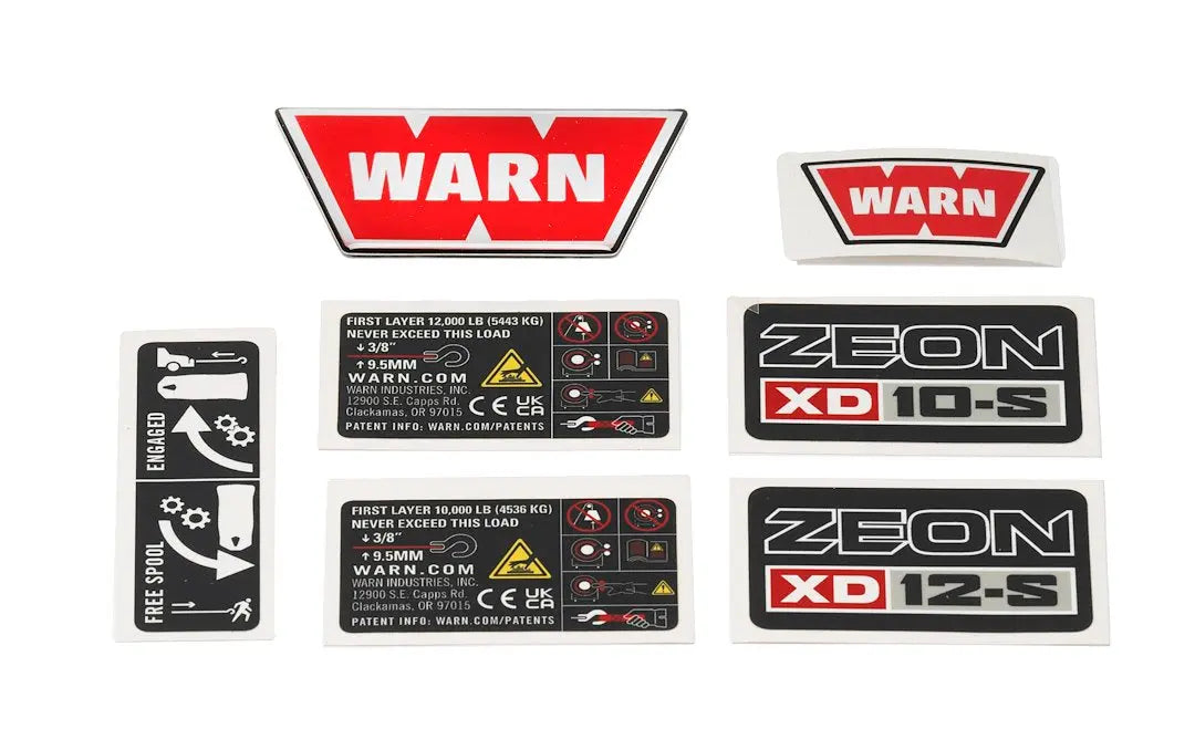 WARN Ind. Zeon Replacement Label Kit (Part #109729)
