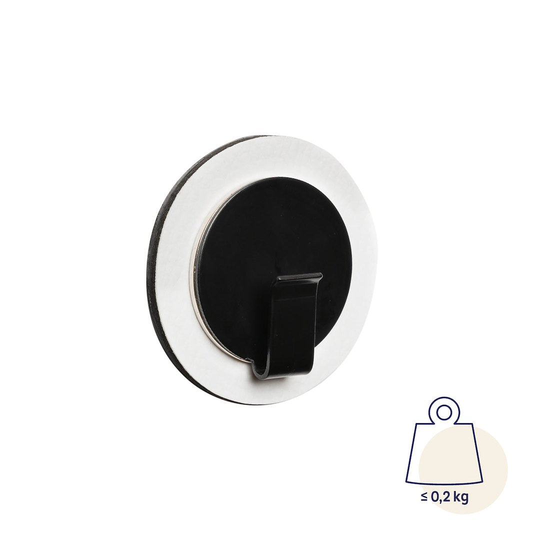 SILWY MAGNET Magnetic Hook Clever Black - Versatile Wall Mount Hook for Home and Office