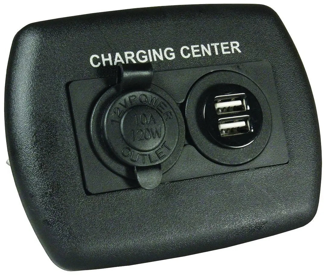 JR Products USB Charging Center in Black, Part Number 15095