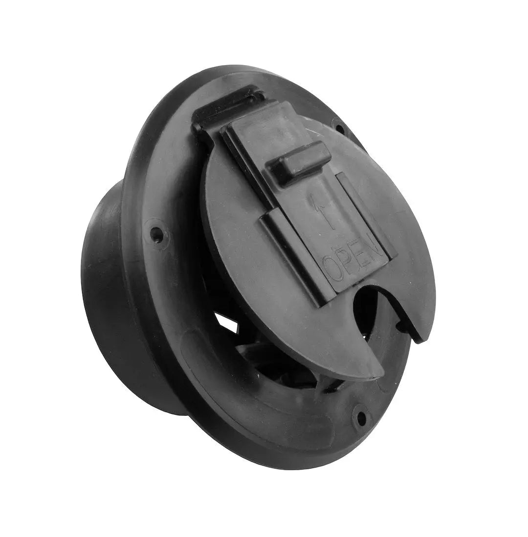 JR Products S2312A Round Cable Hatch 30 Amp Black for RV and Marine Applications