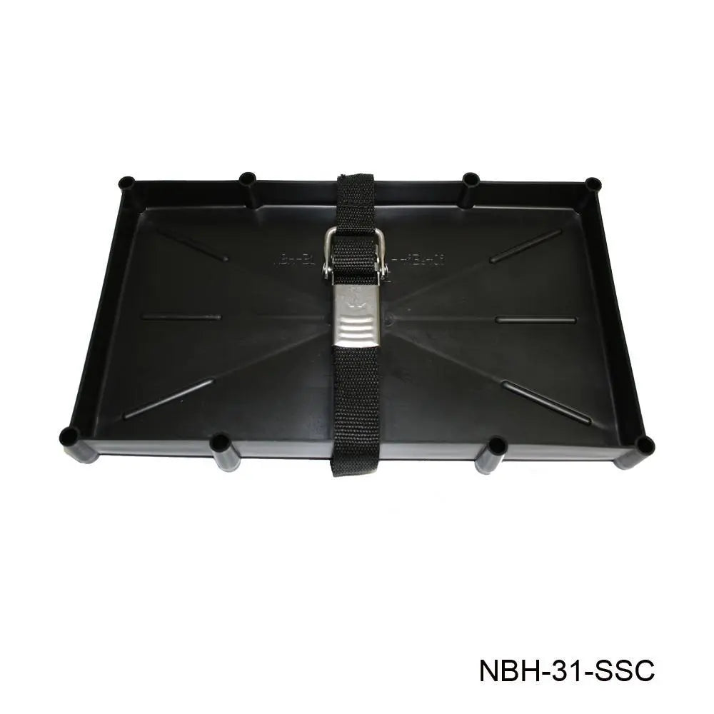 T-H Marine 29/31 Battery Tray with Stainless Steel Strap - Durable Marine Battery Holder