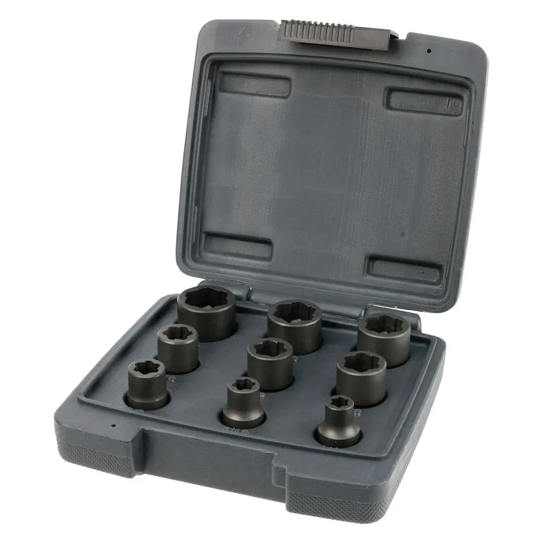 Perform Tool 9-Piece 3/8 Inch Drive SAE Bolt Extractor Set - W38916