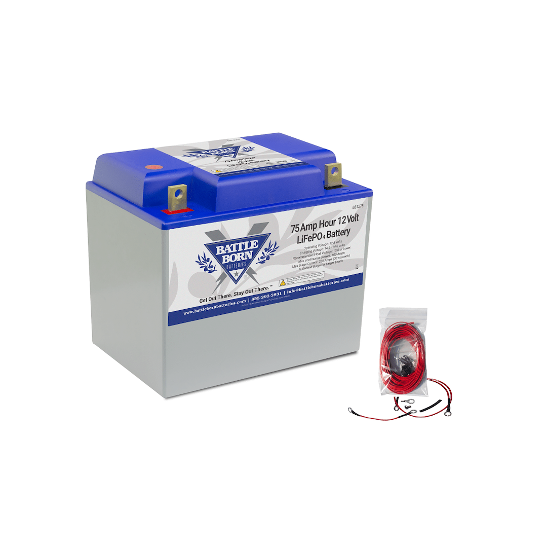 Battle Born BB1275H 75Ah 12V Group 24 Lithium Iron Phosphate Deep Cycle Battery