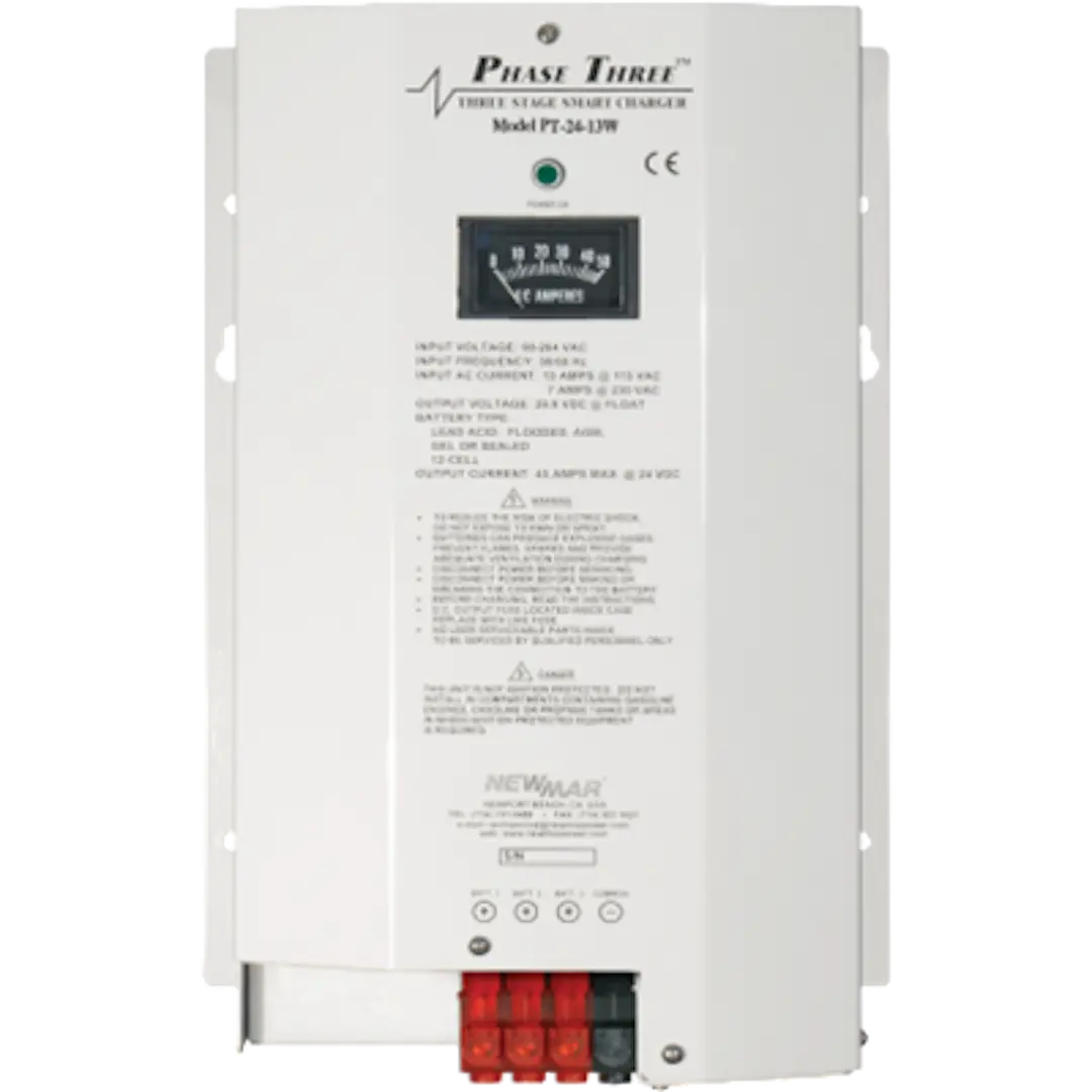 Newmar PT2413W 24V 13A Three-Bank Battery Charger for RVs and Marine Applications
