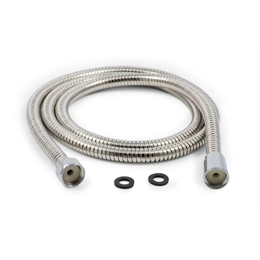 Camco Chrome 60' Shower Hose - Durable and Flexible RV and Marine Plumbing Accessory