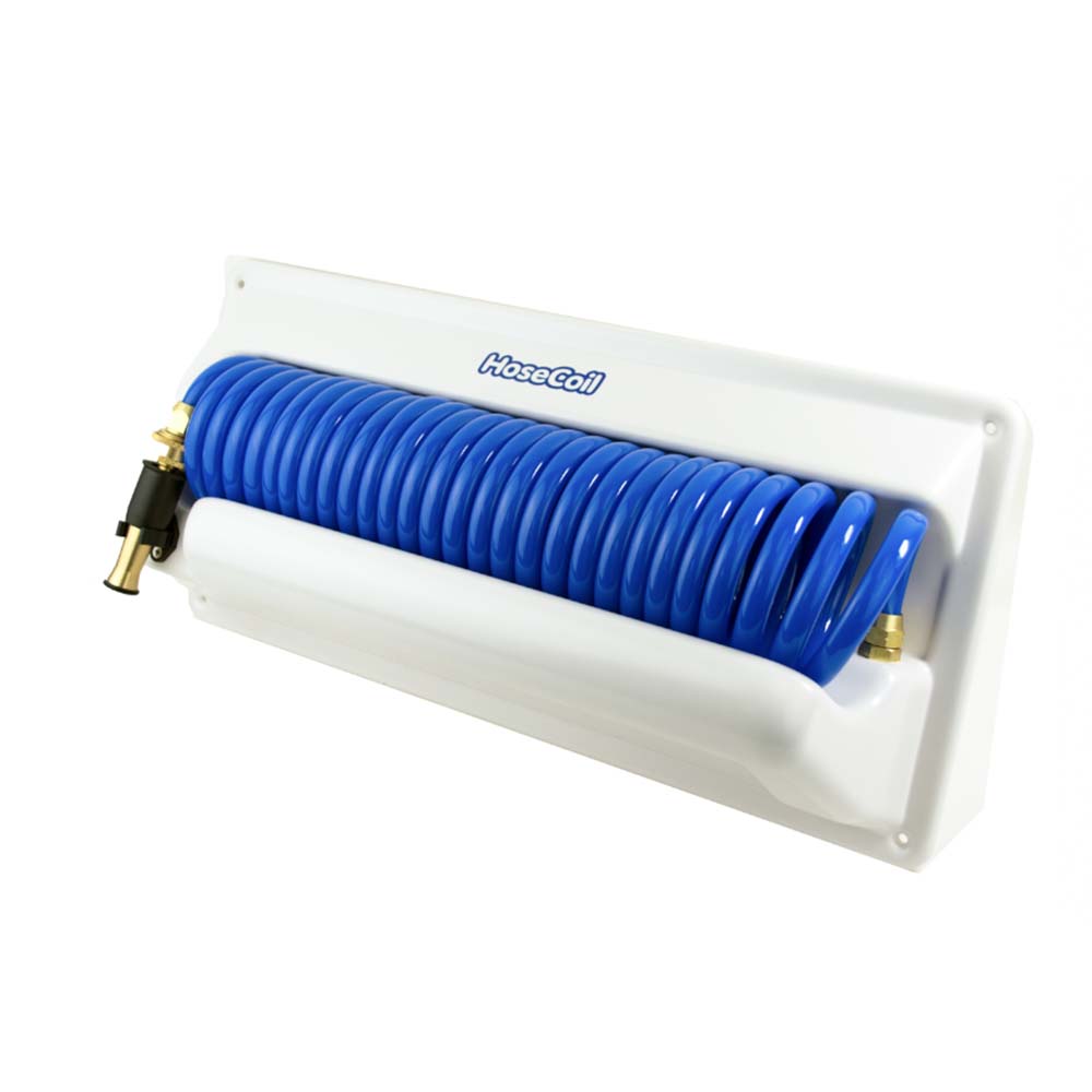 HOSECOIL HC25H2 Horizontal Mount with 25' Coiled Hose for Easy Installation
