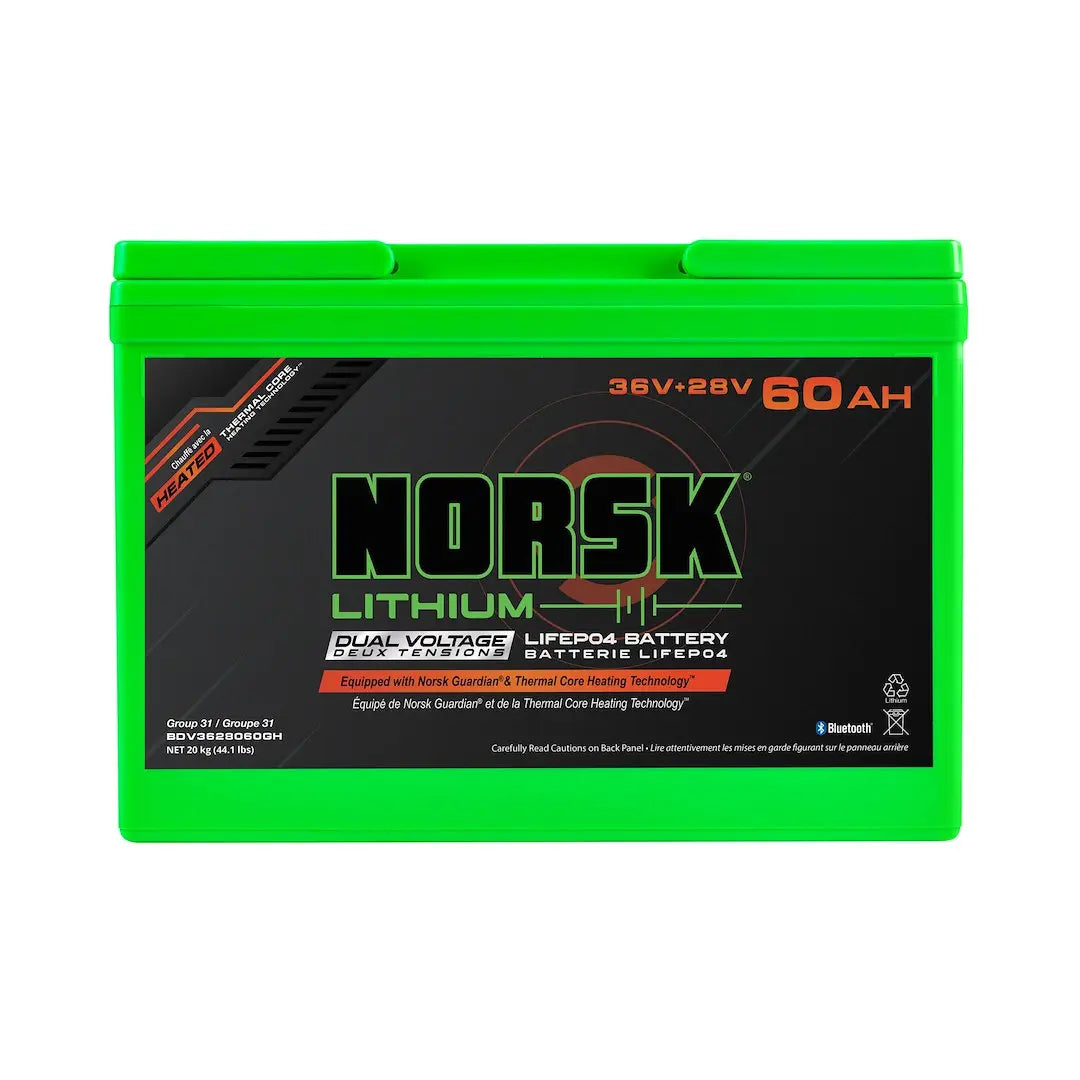 NORSK Inc V3628060GH 36V/28V 60Ah LiFePO4 Battery - Durable Power for Your Applications