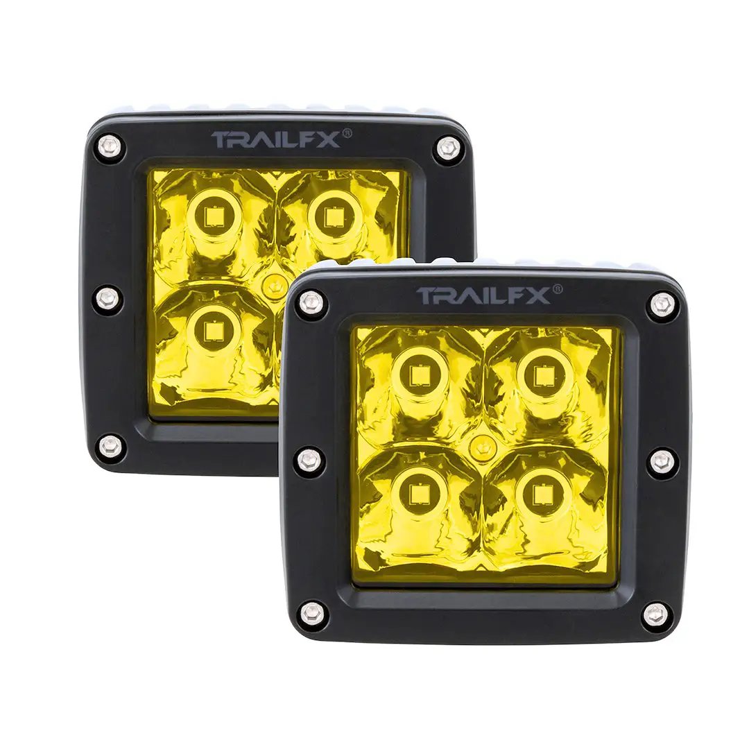 TRAILFX 2X2 Pod with 4x5W Spot Amber LED and Black Lens Cover by TRAILFX