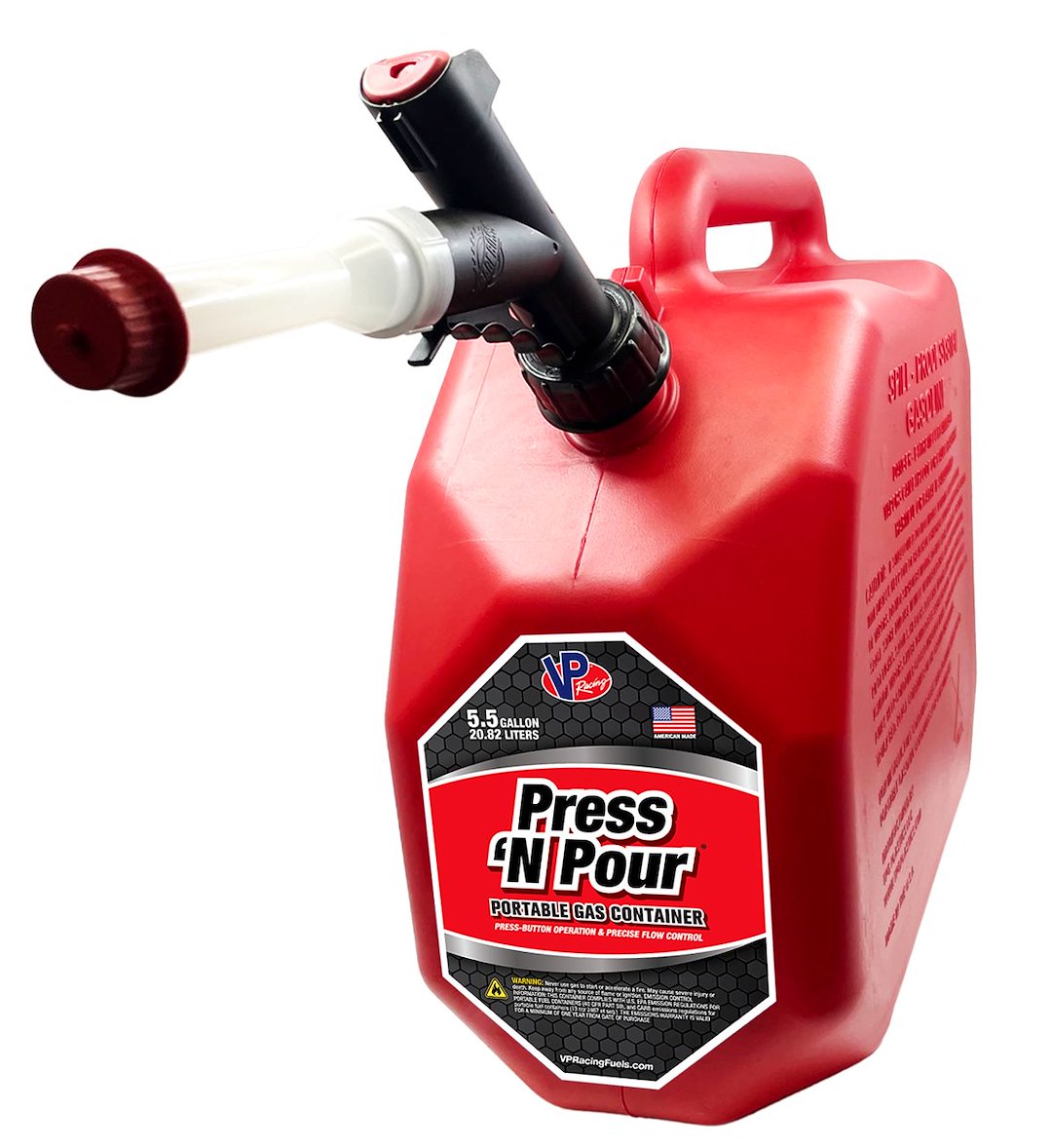 VP FUEL 5.5 Gallon Press 'N Pour Gas Can - Durable and Easy to Use