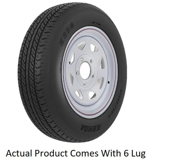Americana ST225/75R15 D/6H SPK White Steel Wheel with KR Lug Pattern