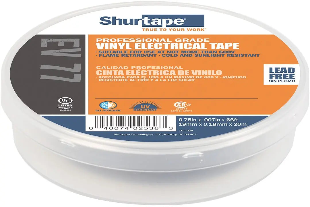 SHURTAPE EV 077 BLK 3/4 inch x 66 ft Heavy-Duty Tape Roll