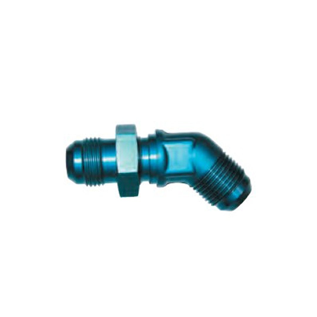SpeedFX -3AN Black 45 Degree Bulkhead Flare for Automotive Hydraulic Lines