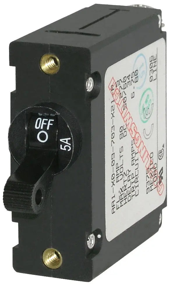 Blue Sea Systems 7200BSS Circuit Breaker AA1 Toggle 5A Black