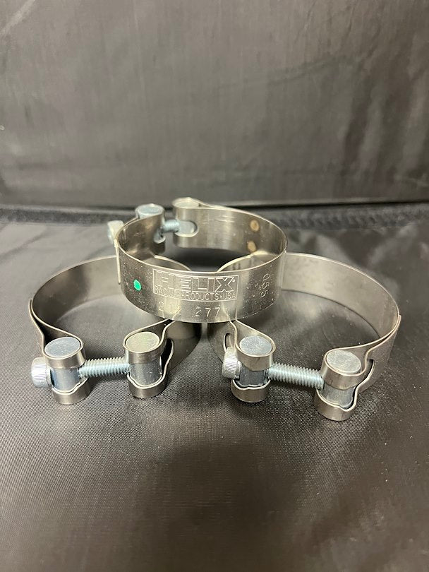 HELIX RACING Stainless Steel Muffler Clamps 2.4 inch - Durable Exhaust Mounting Hardware
