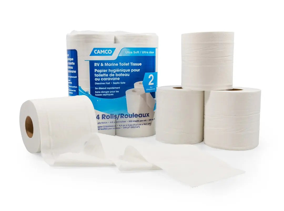Camco TST 2-Ply Toilet Tissue - 4 Rolls, 50 Sheets per Roll