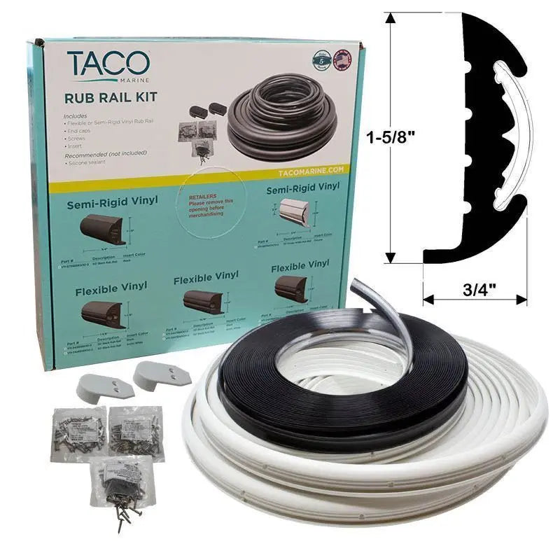 Taco Metals V119811WCM Semi-Rigid Rubber Rail Kit in White with Flange