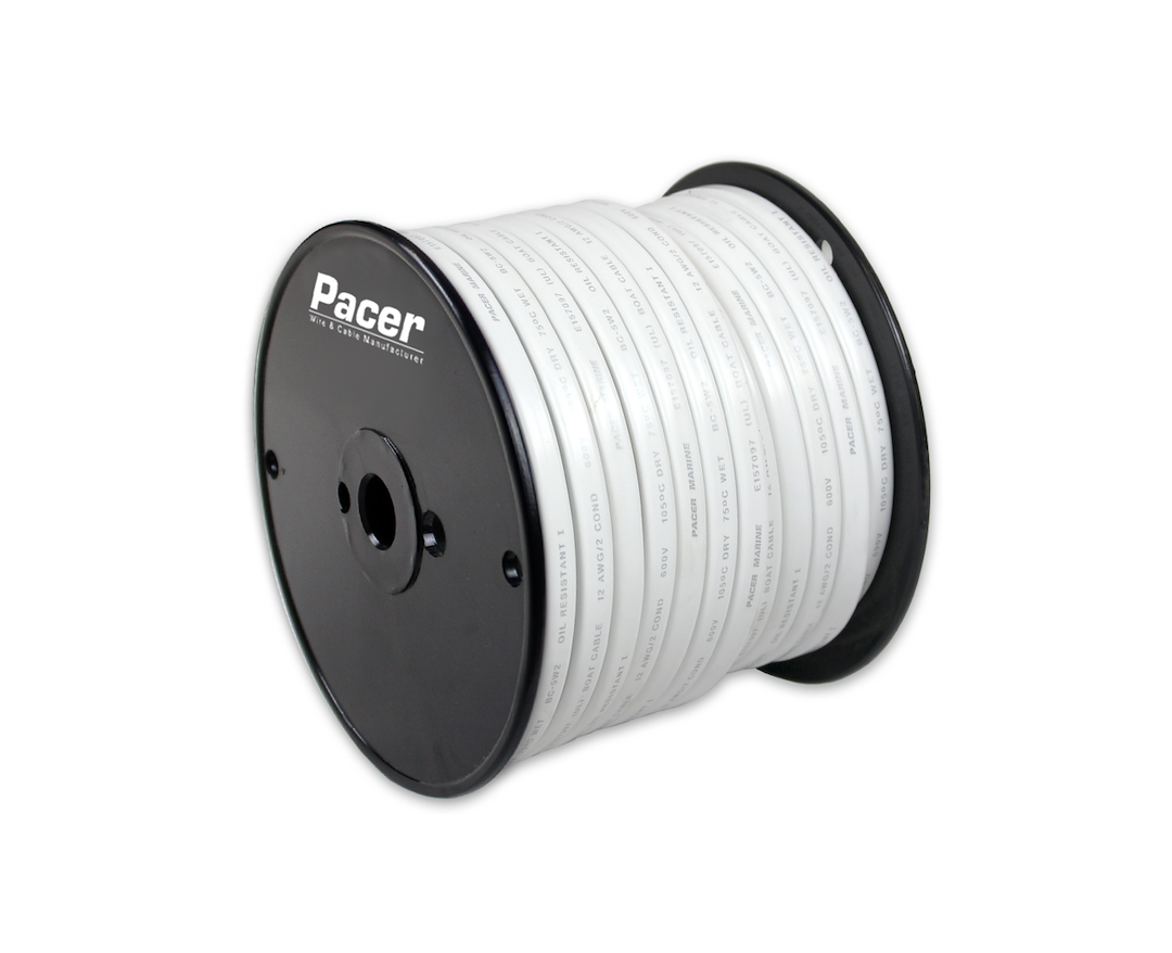 PACER W122DC100 12/2 UL Boat Cable with Rubber Jacket, 100 Feet