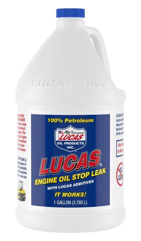Lucas Oil Engine Oil STP Leak Gall for Automotive Maintenance - Part Number 10279