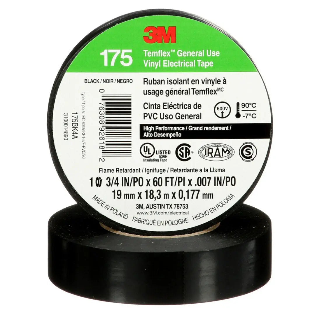 3M Temflex Vinyl Electrical Tape Part 92618 - Durable Insulation and Protection