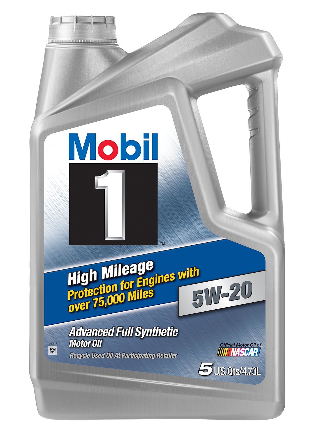 Mobil M1 High Mileage 5W-20 Motor Oil, 3 Quarts (Part Number 120768)