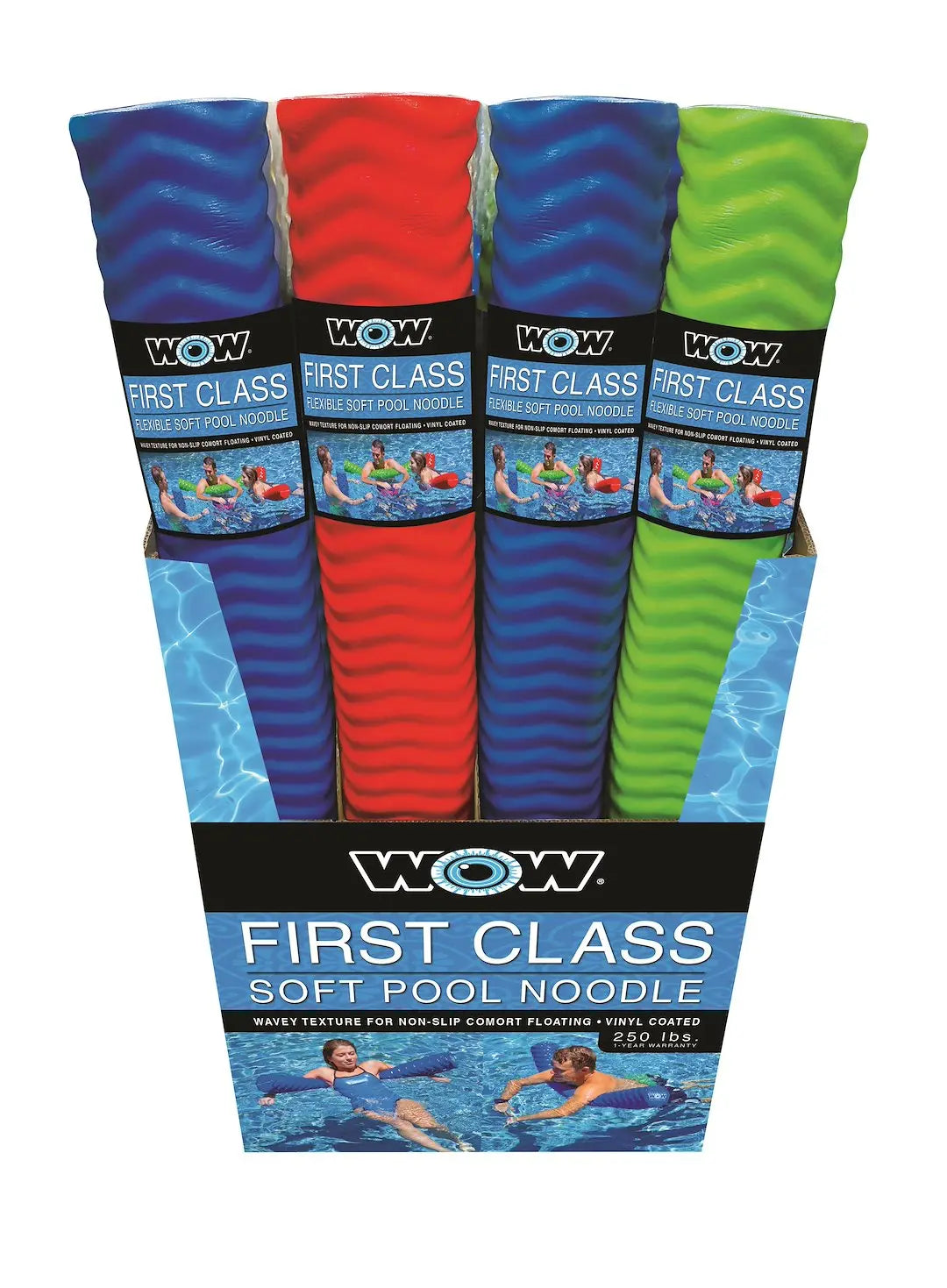 WOW Sports First Class Foam Pool Noodles 12-Pack for Recreational Swimming and Water Activities