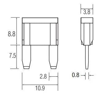 Littelfuse MIN25BP Mini Fuse, 25 Amp - Pack of 5