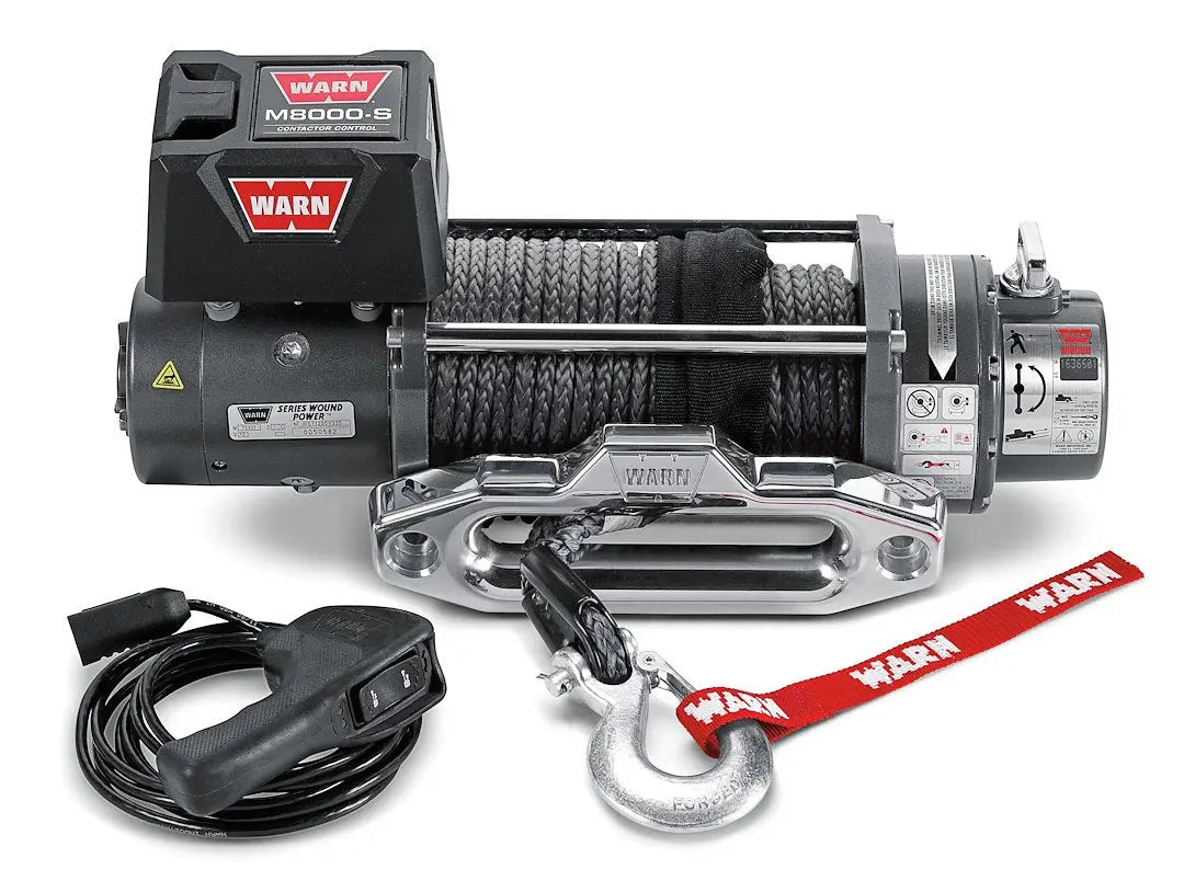 WARN Industries M8000 Winch with Synthetic Rope - Heavy-Duty Off-Road Recovery