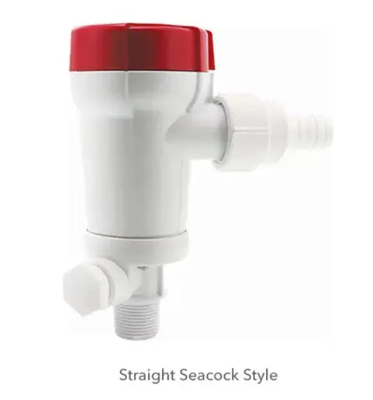 RULE LiveWell 1100 Straight Seacock (Part #605FC) for Marine Plumbing and Livewell Systems