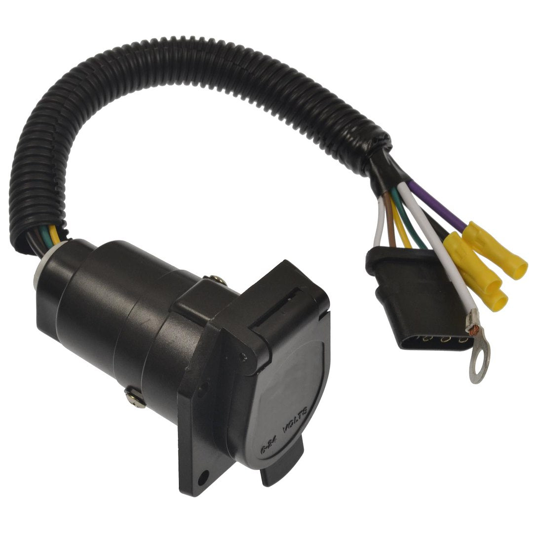 Pollak 4WF600V 4-Way Flat to 7-Blade RV Adapter Wiring Harness