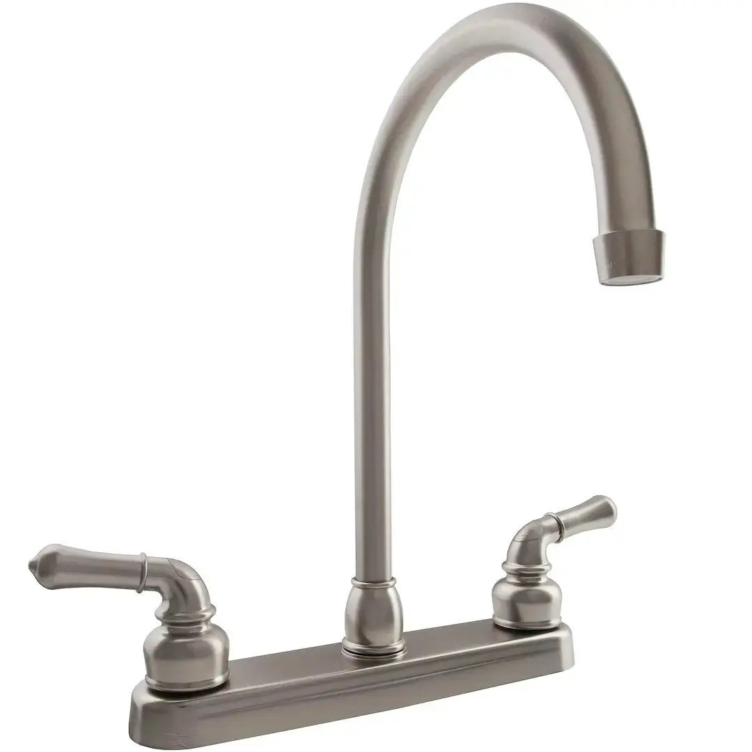 DURA FAUCET DFPK330HC J-Spout Sink Faucet with Brushed Nickel Finish by DURA FAUCET