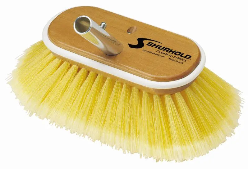 SHURHOLD IND 960 6' Soft Yellow Poly Deck Brush for Commercial Cleaning