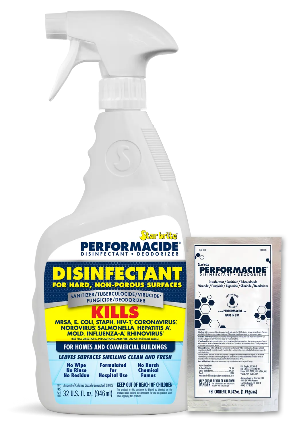 Star Brite Performacide Disinfectant 32 oz. Single Kit