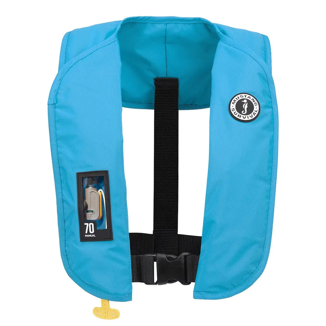 Mustang Survival MIT 70 Manual Inflatable PFD Blue – Lightweight Life Jacket for Water Safety
