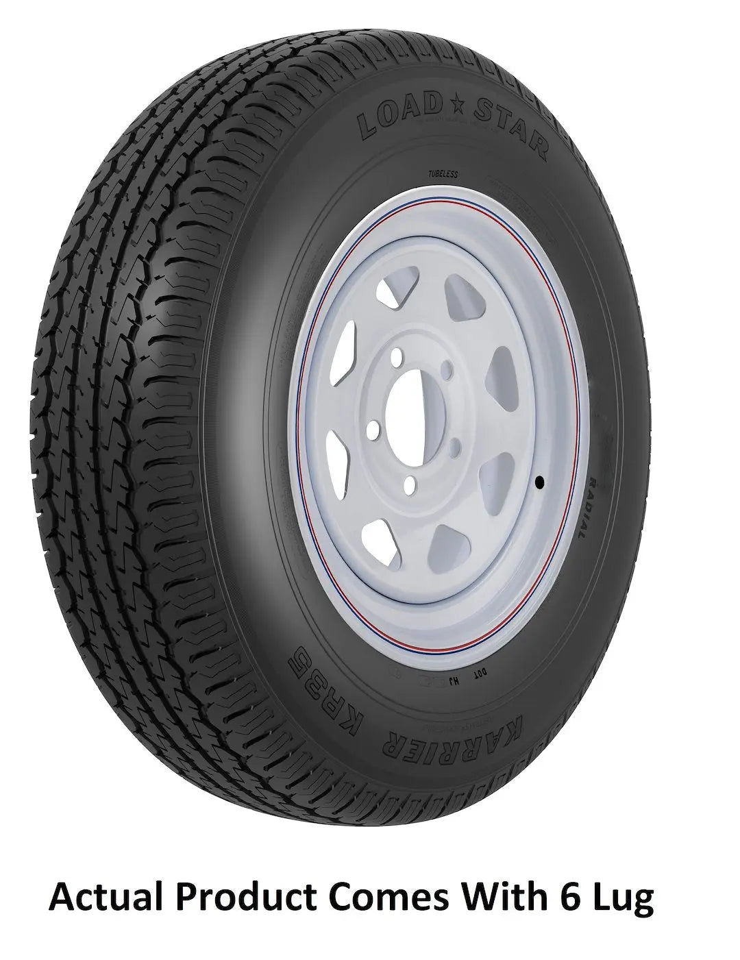 Americana ST225/75R15 E/6H SPK White Steel Wheel with KR - Heavy-Duty Tire and Rim Combo
