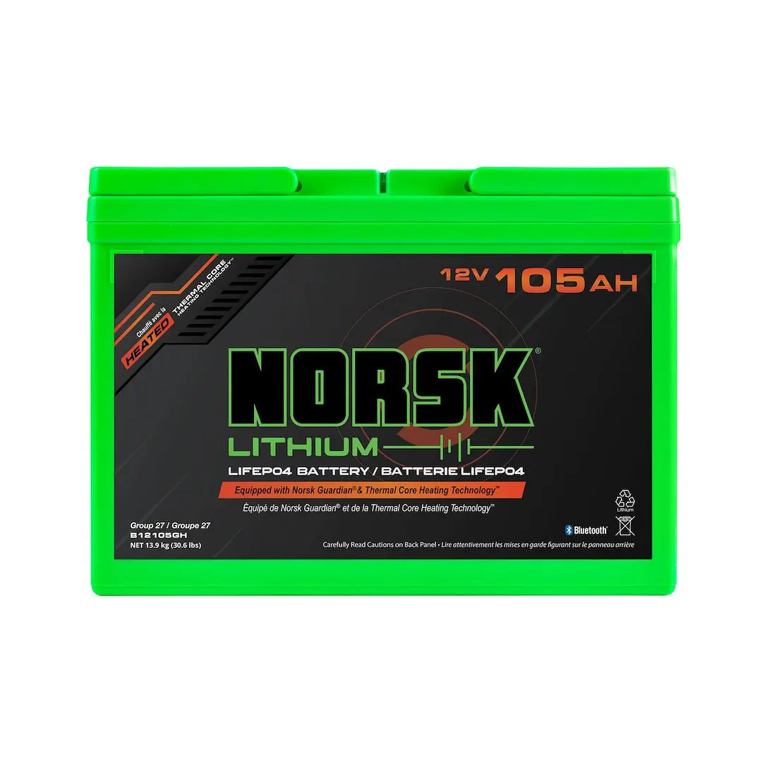 NORSK INC B12105GH 12.8V 105Ah Lithium Iron Phosphate Trolling Battery