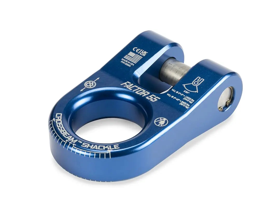 Factor 55 Crossbeam Shackle Blue - Heavy Duty Recovery Anchor Point