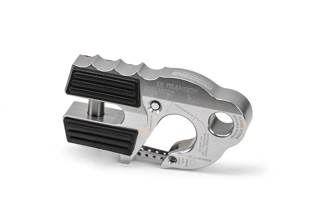 Factor 55 Ultrahook Silver - Heavy Duty Winch Hook for Secure Towing and Recovery