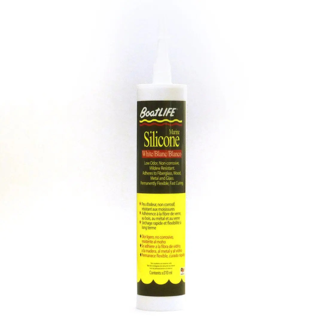 LIFE INDUST. Silicone Sealant, 10.6 fl oz Cartridge, White