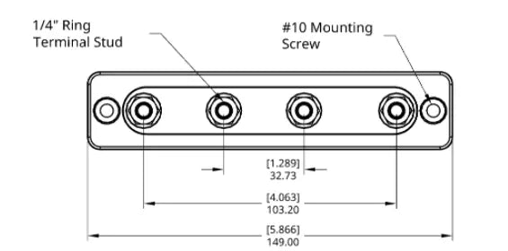 EGIS Mobile CommonBus Four 1/4' Studs - 150 Amp