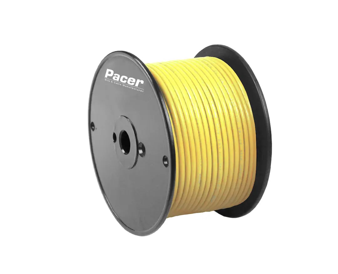PACER 16 AWG UL Yellow Thermoplastic Copper Wire, 100 ft Roll