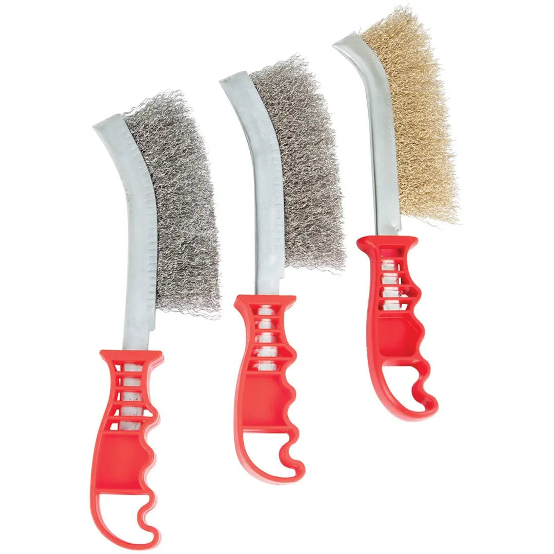 Perform Tool W4990 3-Piece Wire Brush Set for Heavy-Duty Cleaning and Surface Preparation
