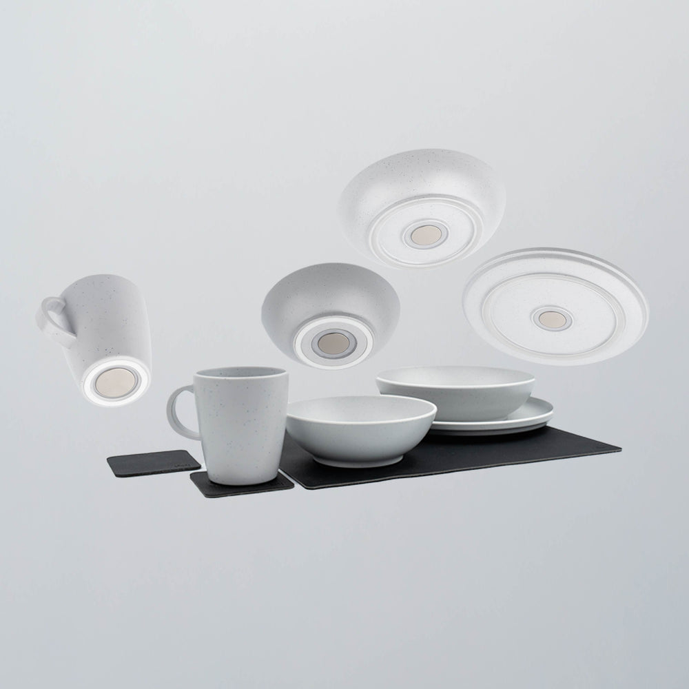 SILWY MAGNET Dolomit Grey Tableware Set with Metal Accents – Part YBRKGS11W