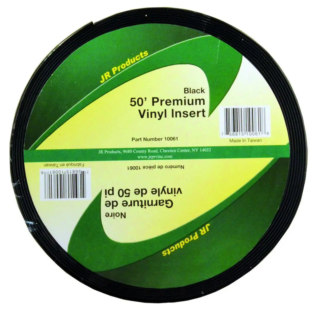JR Products 10061 50' Vinyl Insert Black – Durable and Flexible Automotive Trim