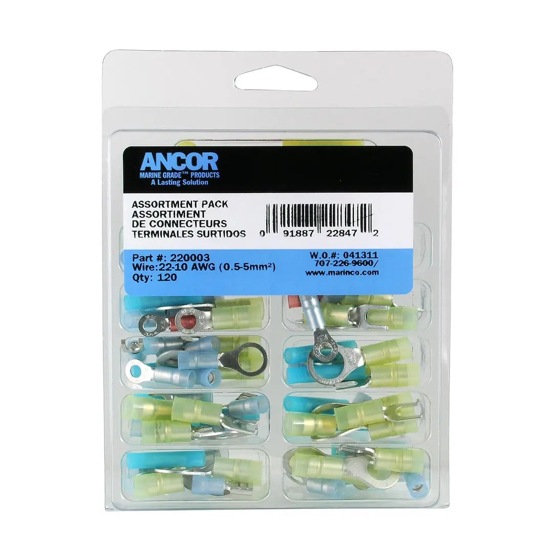ANCOR Nylon Connectors Kit - 120 Pieces, Reliable Electrical Connections