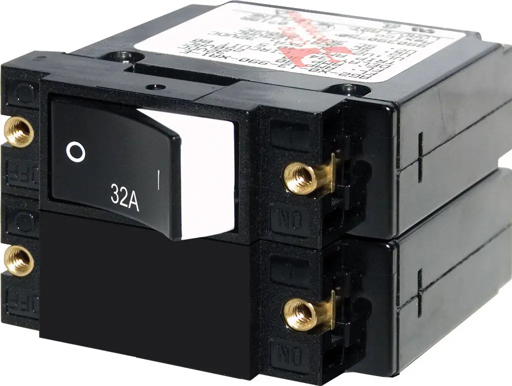Blue Sea Systems 7575BSS Circuit Breaker A2RSD Rocker 32A for Marine and Automotive Applications