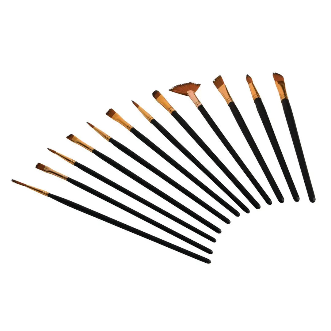 Perform Tool W228 12-Piece Touchup Brush Kit for Precise Painting and Detailing