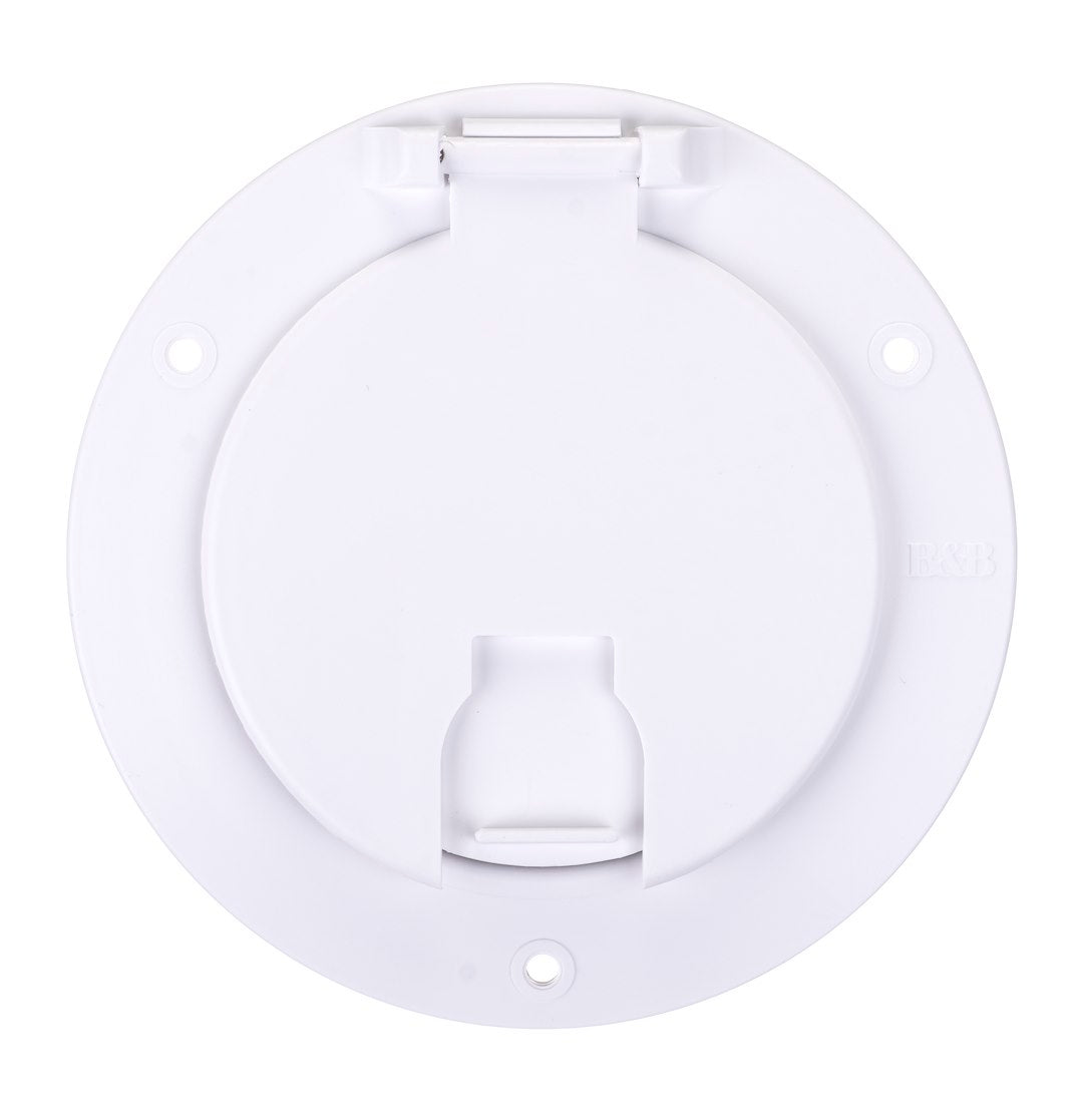 B&B Molders DLX Round Electric Cable Hatch with Back Handle - Part 94329