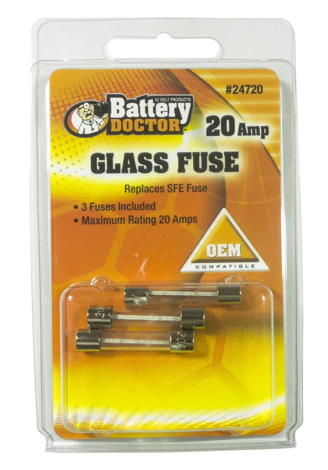 Wirthco SFE Glass Fuse - 20A for Reliable Circuit Protection