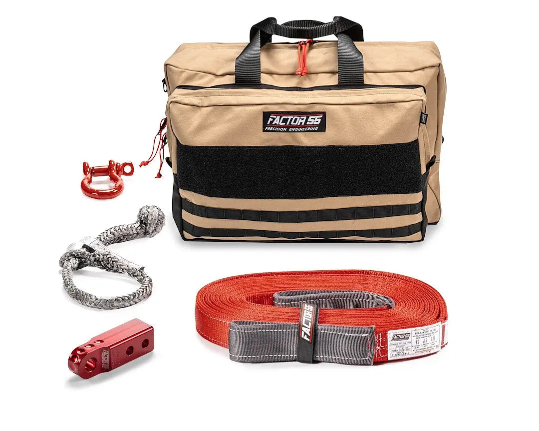 Factor 55 OWHE Vehicle Recovery Kit with Red Hitch, Large