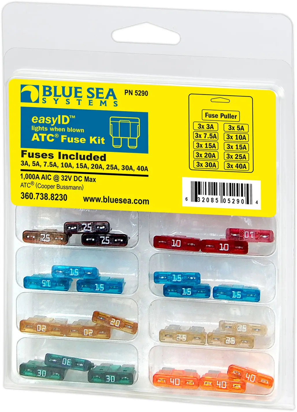 Blue Sea Systems 5290BSS Fuse ATC EasyID for Reliable Circuit Protection